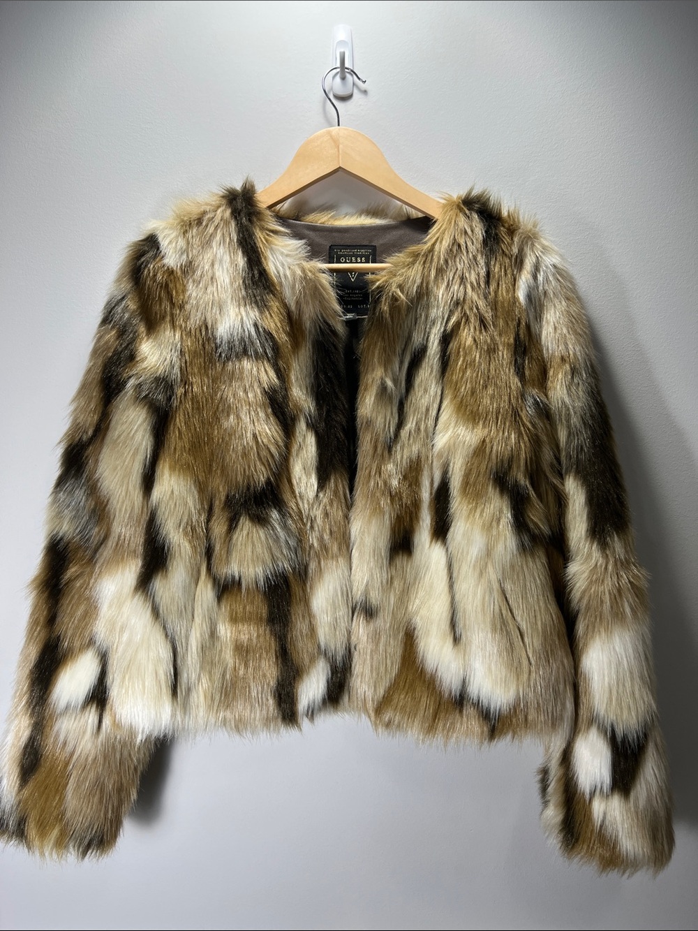 GUESS Faux Fur Multicolor Jacket